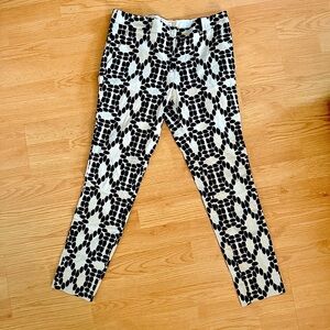 Lela Rose Black and White Patterned Trousers